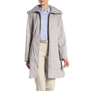 COLE HAAN Hooded Longline Raincoat